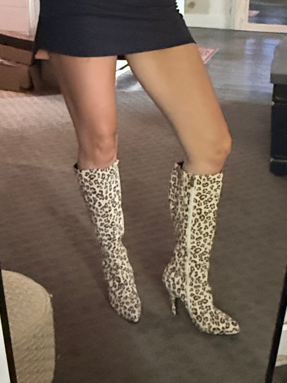 Leopard Print Knee-High Women's Boots - Stylish Statement Footwear